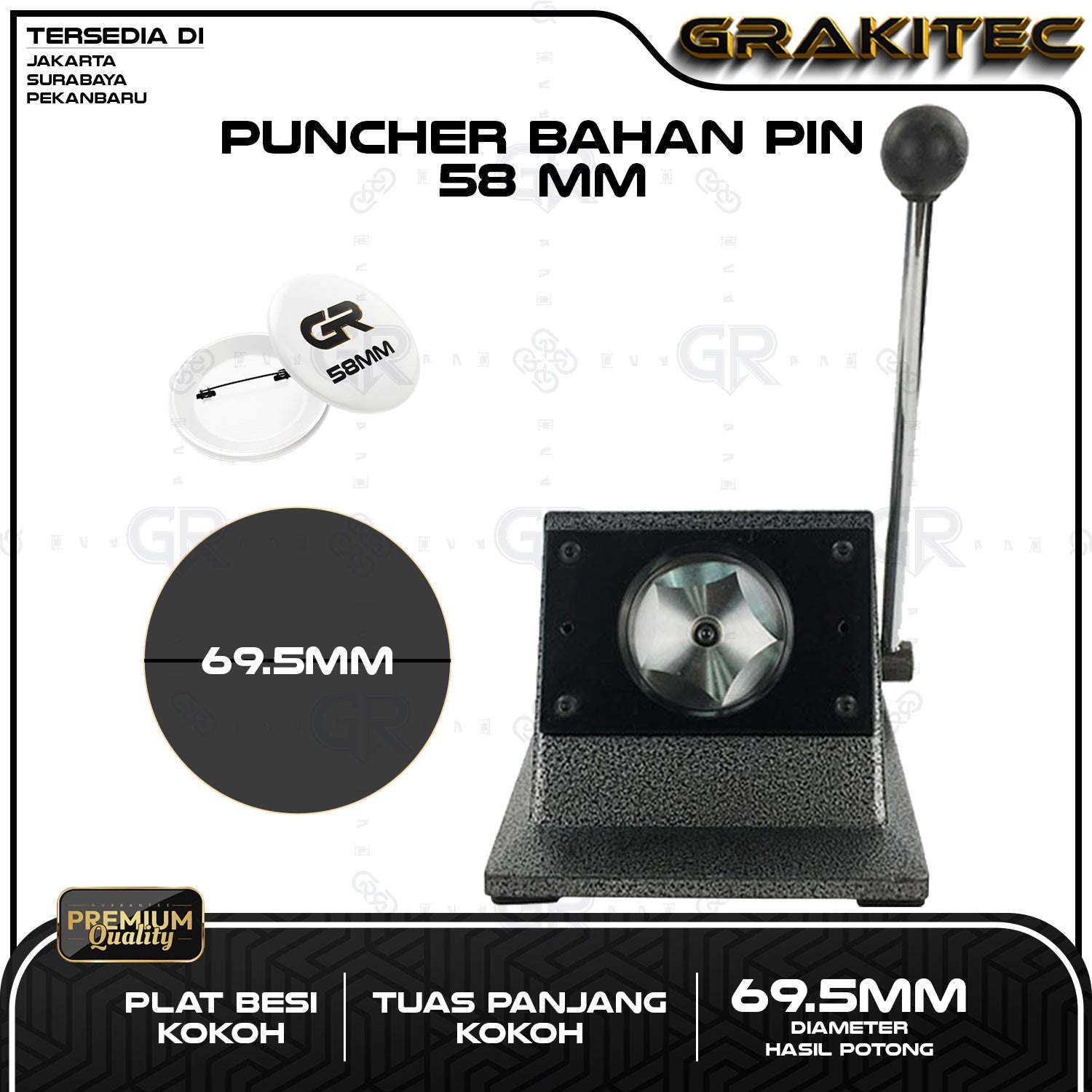 Mesin Puncher PIN Plong Bikin Lingkaran Pin Hasil Lebih Sempurna GRAKITEC