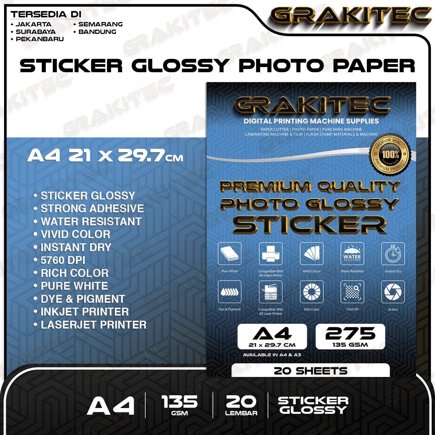 KERTAS STICKER GLOSSY GRAKITEC