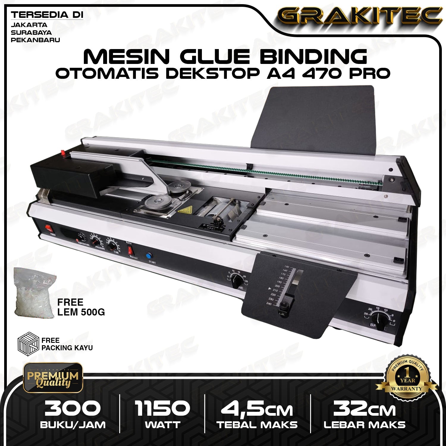 Mesin Jilid Buku Bending Lem Panas Ukuran A4 Grakitec Hasil Rekat dan Kuat