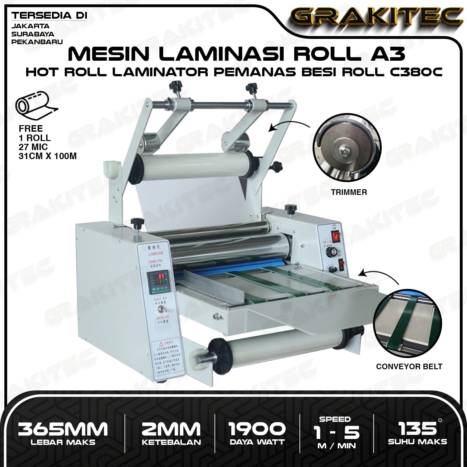 Laminating Satu Satu Bikin Cape? Kalian butuh mesin laminating roll A3 DC380C sudah ada conveyor belt laminating makin cepat
