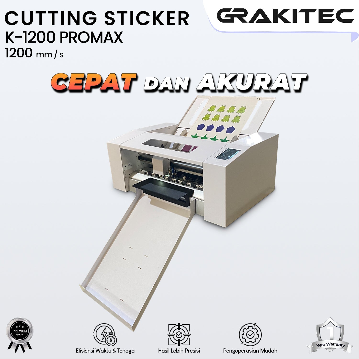Mesin Cutting Sticker Autofeeder K-1200 PROMAX Two Blade Autofeeder Grakitec