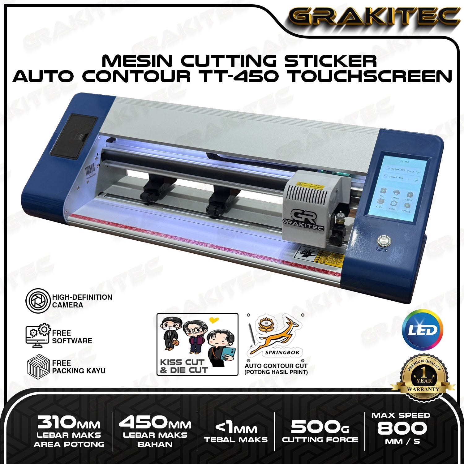 Perpaduan Hasil Bagus Bikin Topi Pawai Kemerdekaan Pakai Mesin Cutting Sticker TT-450 Touchscreen & Kertas Photo Glossy GRAKITEC
