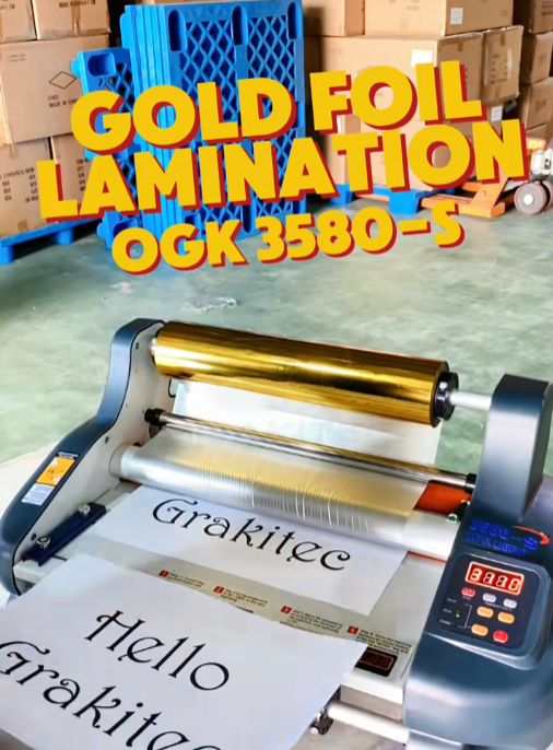 Laminating foil gold bagus dan elegan ternyata harus pakai mesin laminating seperti ini loh