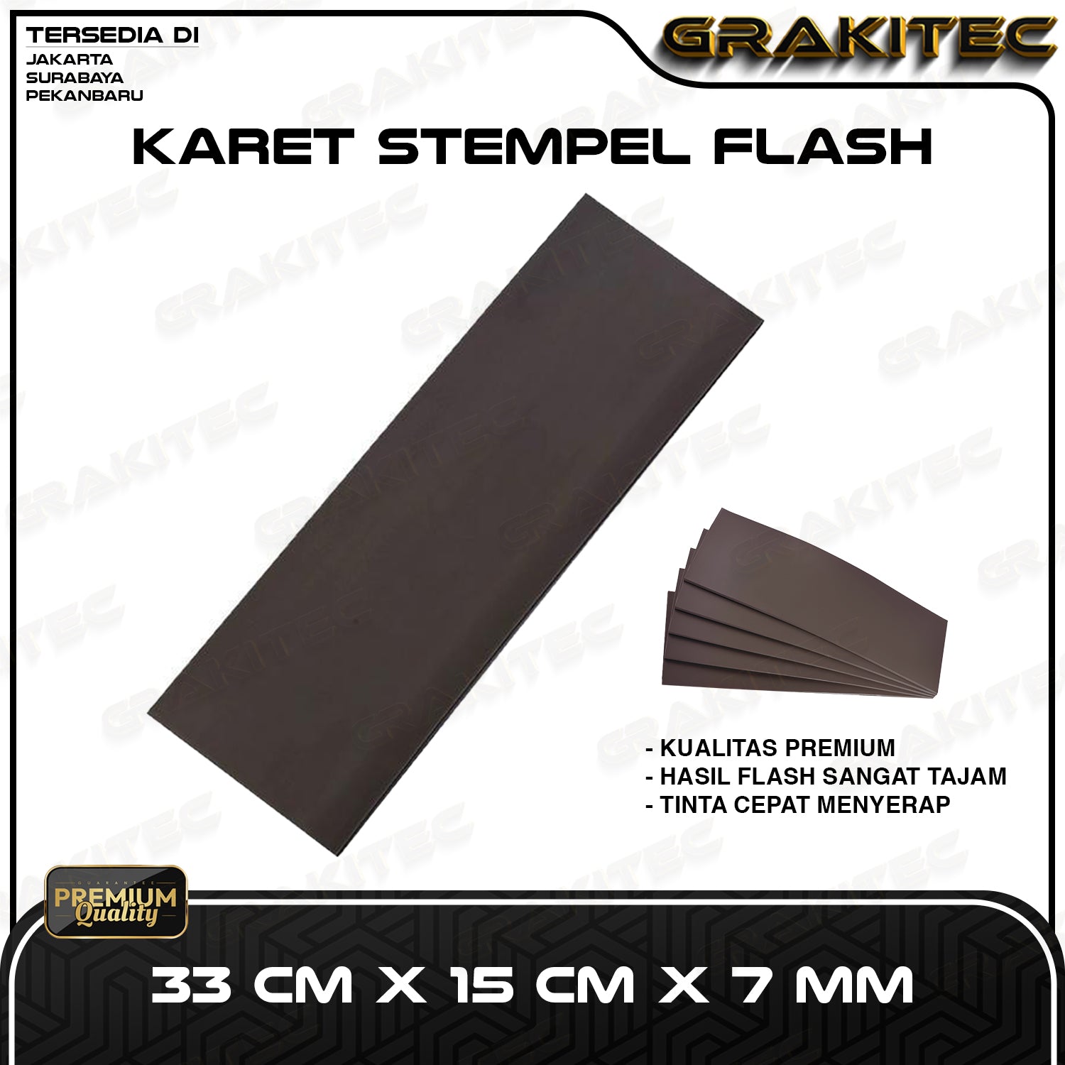Karet Stempel Flash 33 CM X 15 CM X 7 MM GRAKITEC