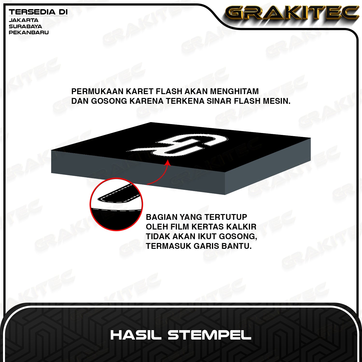 Grakitec Mesin Stempel H6 Kuning 3 Lampu - 1x Flash Jadi