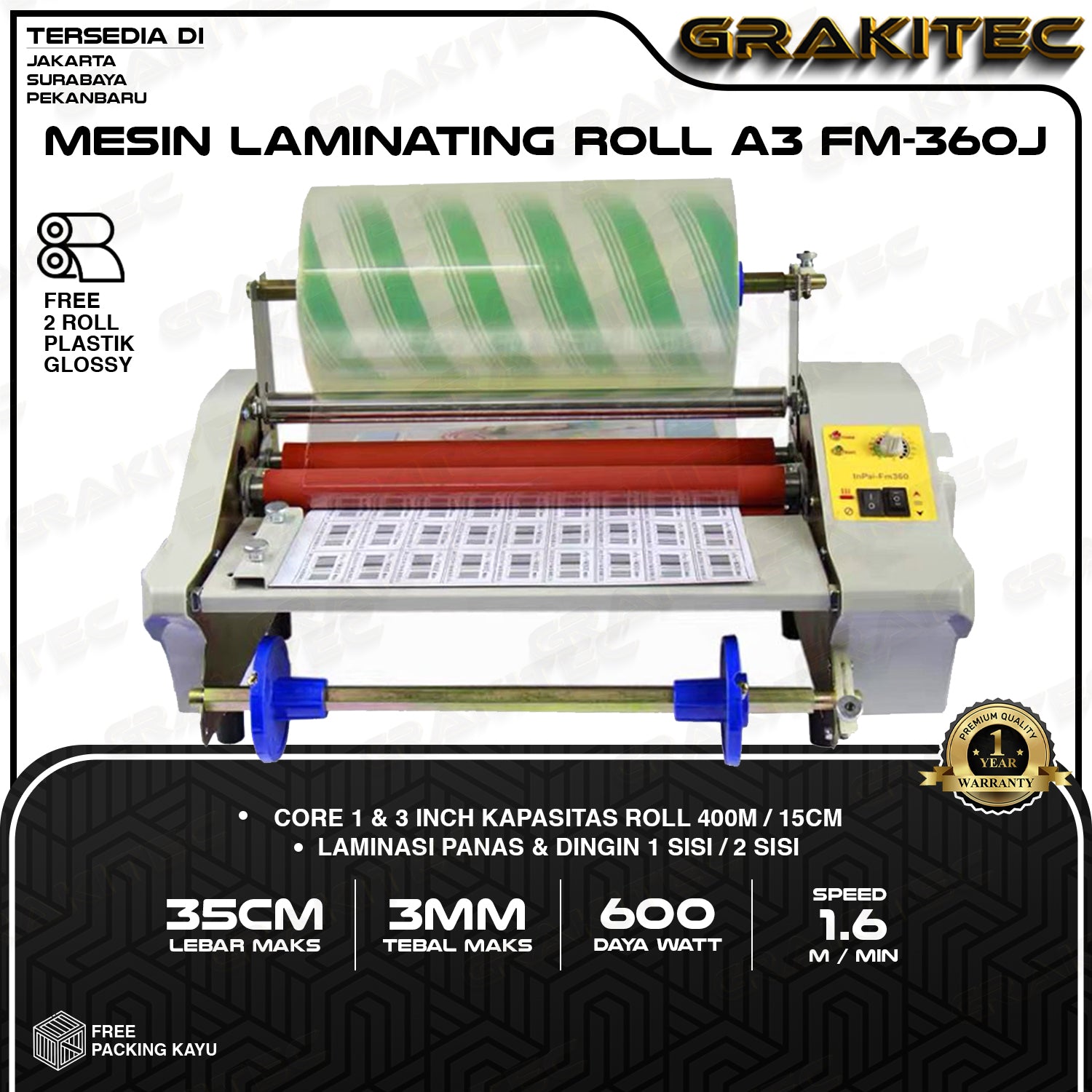 Mesin Laminasi Roll/Mesin Laminating Roll A3 GK360J - GK 360T