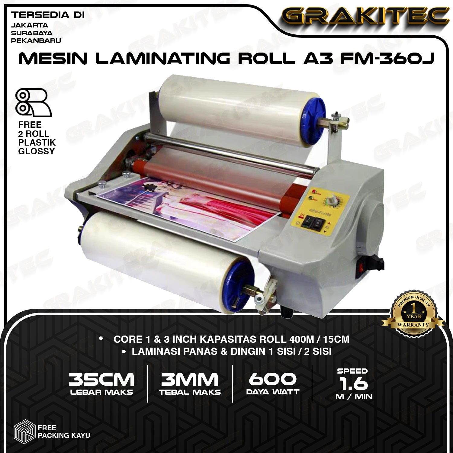 Mesin Laminasi Roll/Mesin Laminating Roll A3 GK360J - GK 360T