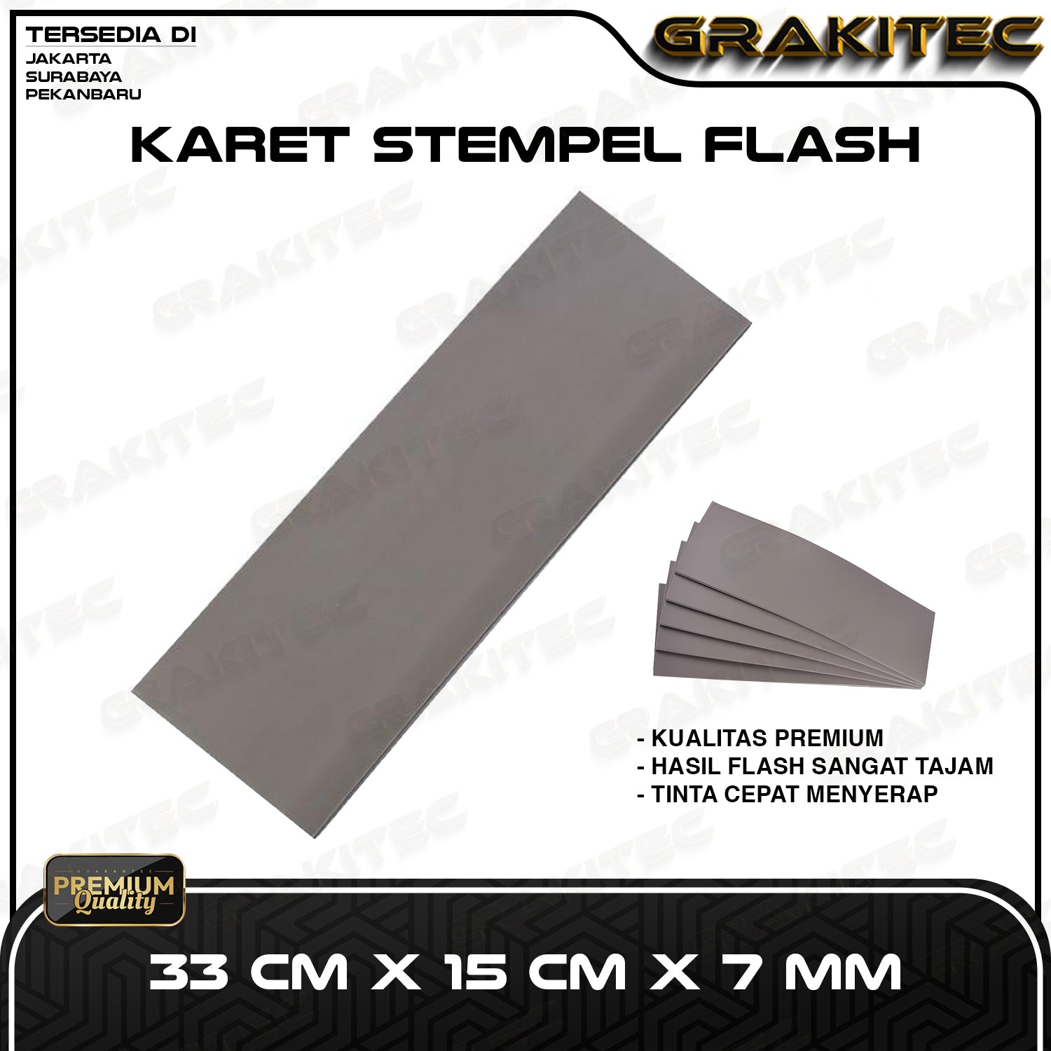 Karet Stempel Flash 33 CM X 15 CM X 7 MM GRAKITEC