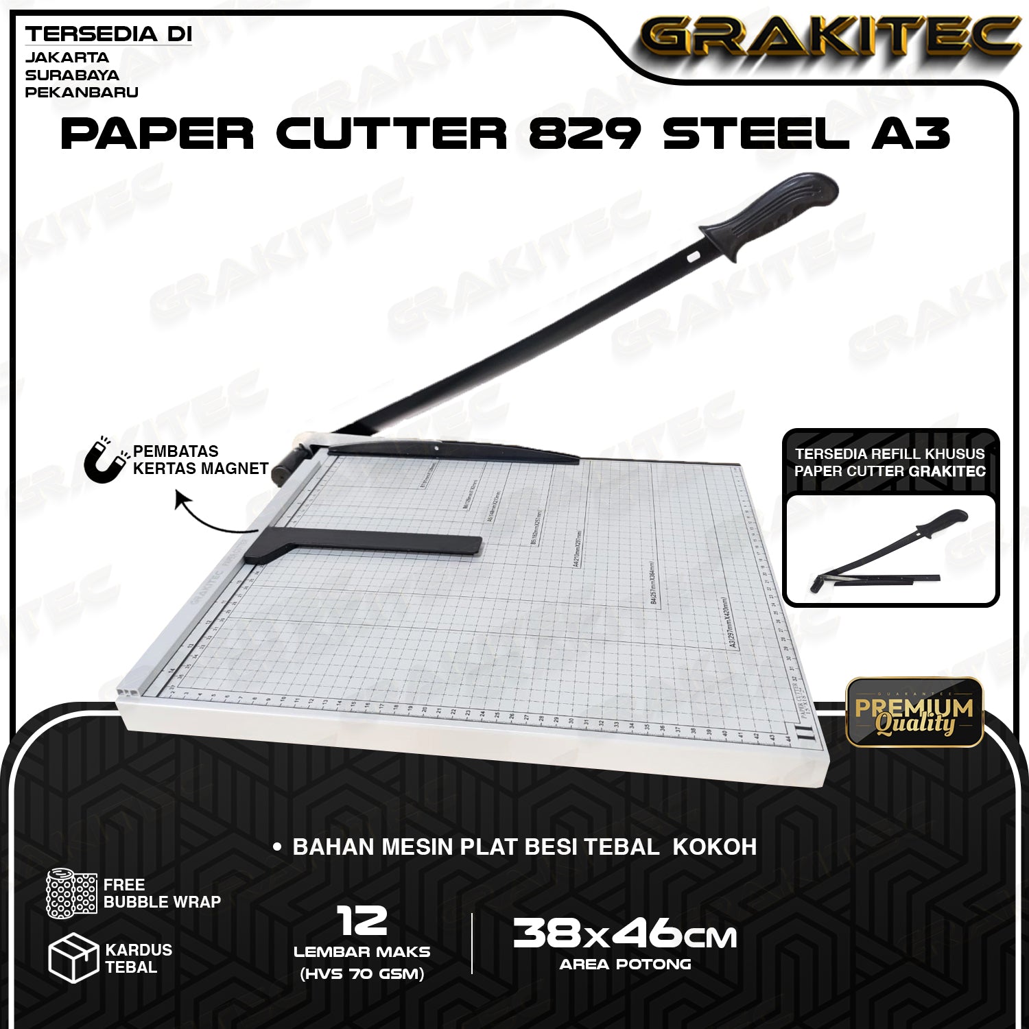 Paper Cutter A3 Alat Potong Kertas HVS, Sticker, Dos, PVC ID Card, Yellow Board, Art Paper, Camel, Kertas Foto