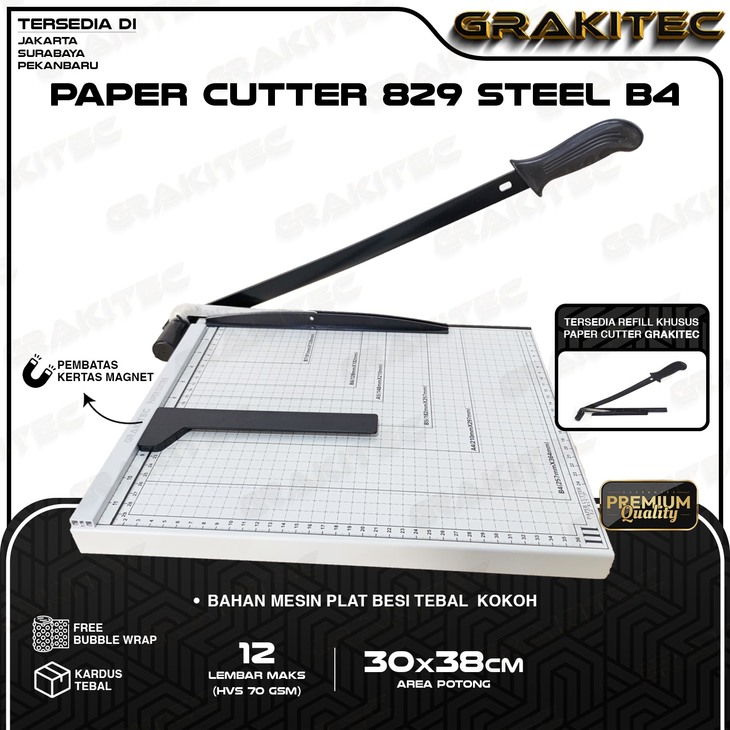 Paper Cutter B4 Lebih Besar Dari F4 ( Alat Potong Kertas ) Pemotong Kertas Alat Potong Kertas HVS, Sticker, Dos, PVC ID Card, Yellow Board, Art Paper, Vinyl, Bontax, Camel, Kertas Foto