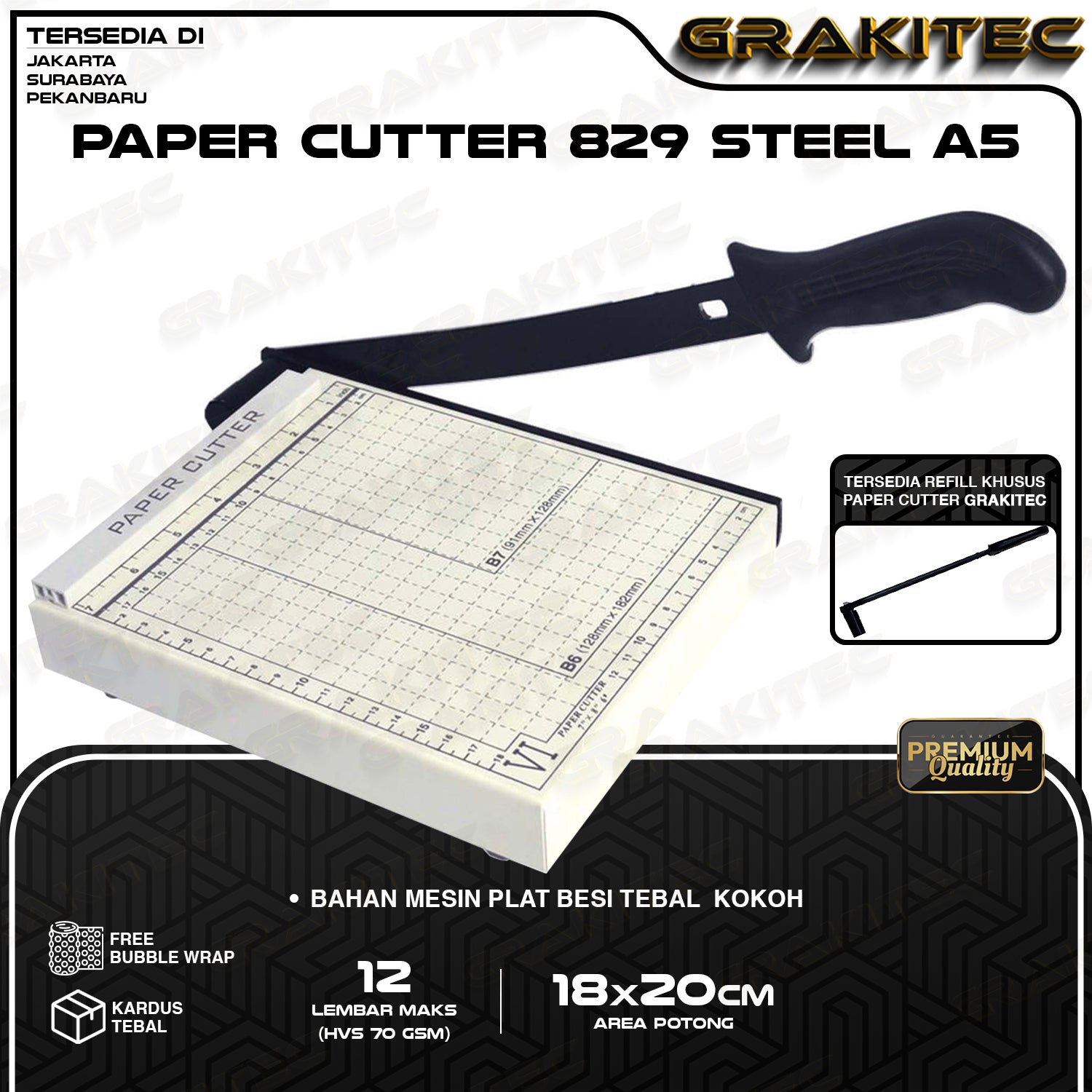 Paper Cutter Mini A5 Alat Potong Kertas HVS, Sticker, Dos, PVC ID Card, Yellow Board, Art Paper, Vinyl. Bontax Camel, Kertas