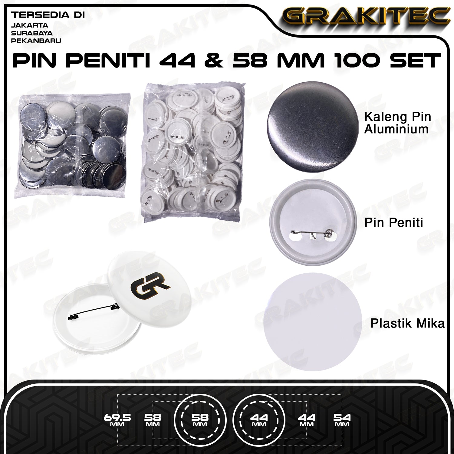 BAHAN PIN PENITI 58 & 44 100SET BKS DAN MIKA