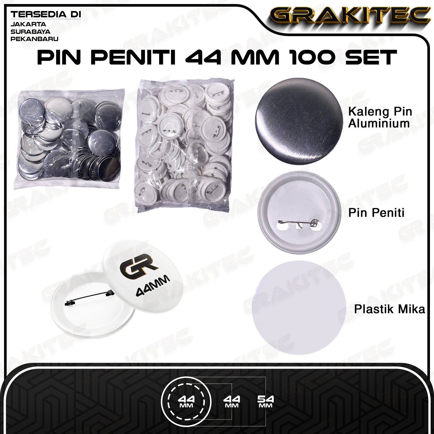 BAHAN PIN PENITI 58 & 44 100SET BKS DAN MIKA