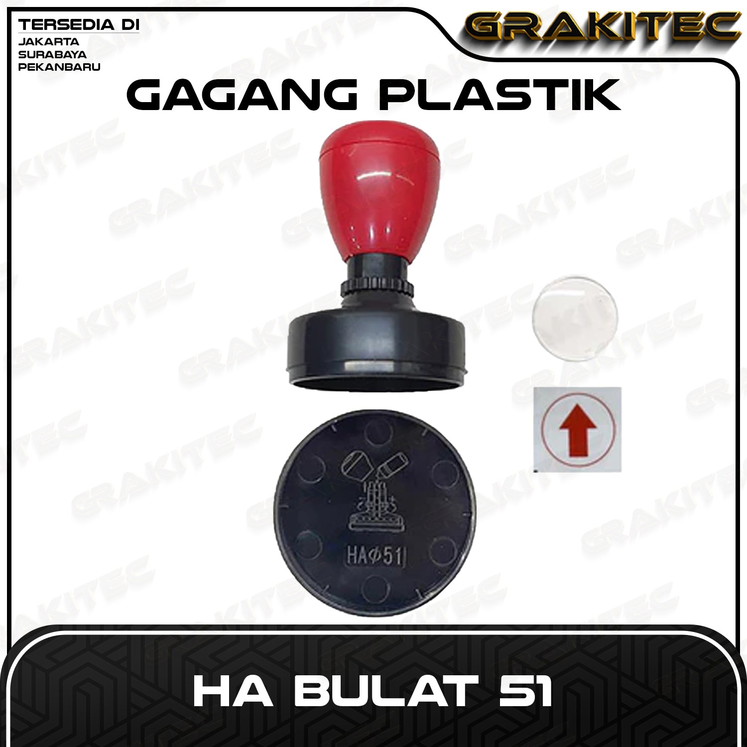 Gagang Stempel Flash HA Bulat Oval Grafika Kita
