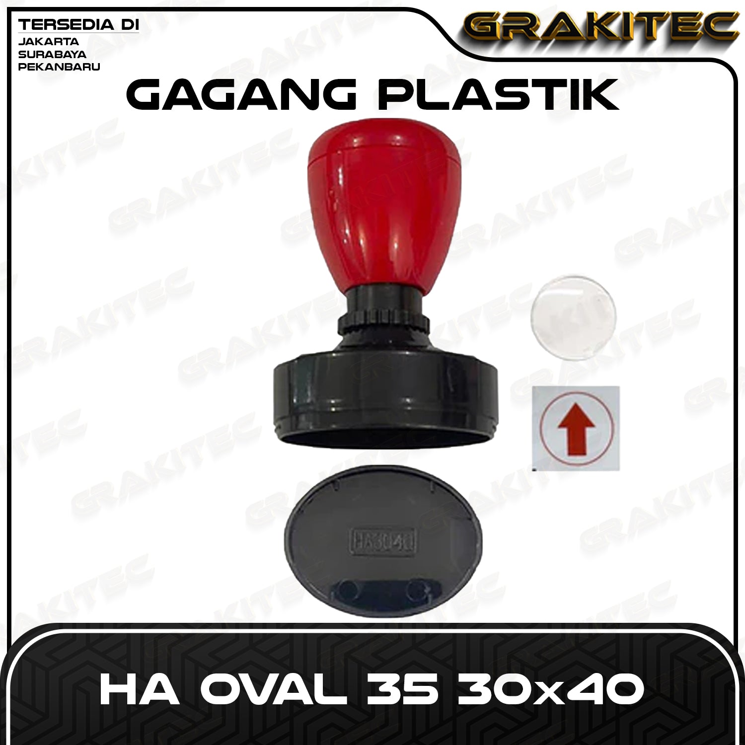 Gagang Stempel Flash HA Bulat Oval Grafika Kita