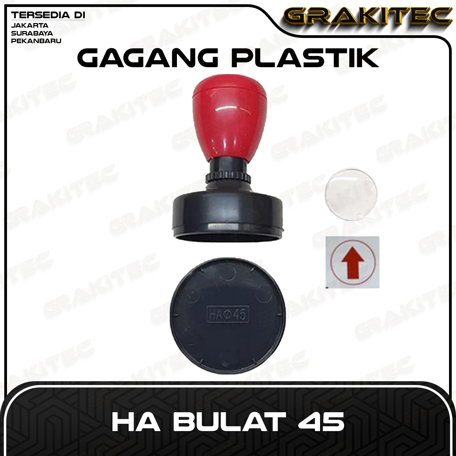 Gagang Stempel Flash HA Bulat Oval Grafika Kita