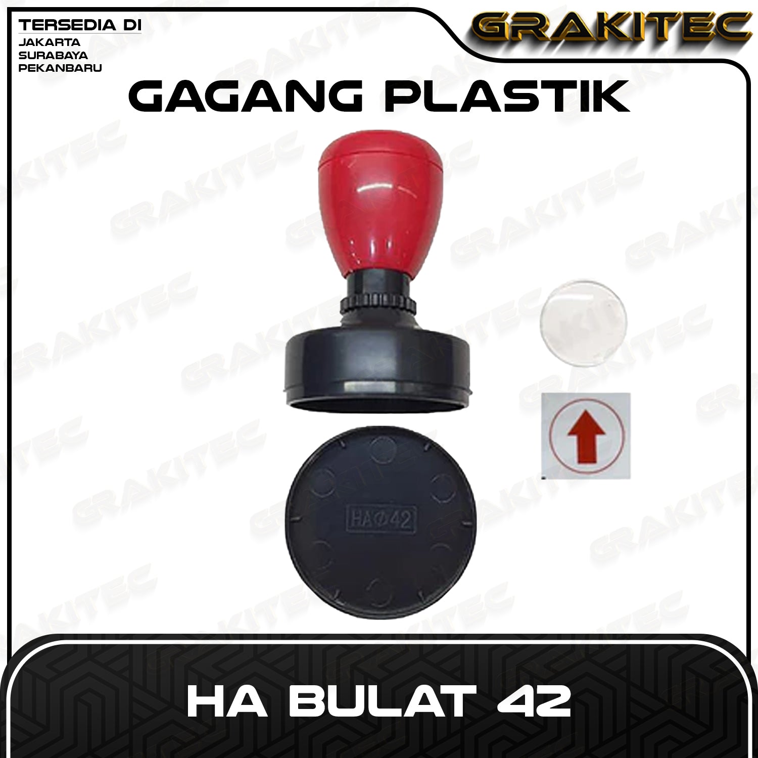 Gagang Stempel Flash HA Bulat Oval Grafika Kita