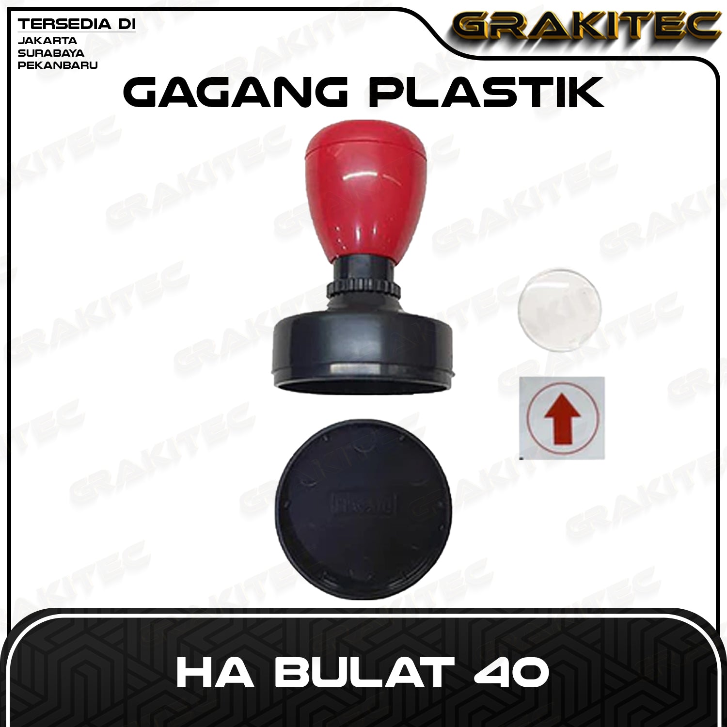 Gagang Stempel Flash HA Bulat Oval Grafika Kita