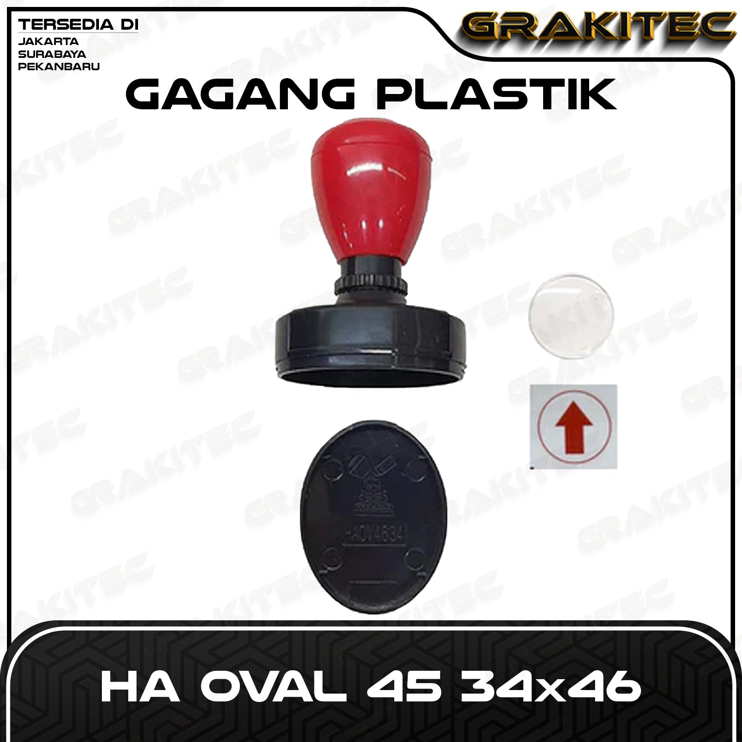 Gagang Stempel Flash HA Bulat Oval Grafika Kita