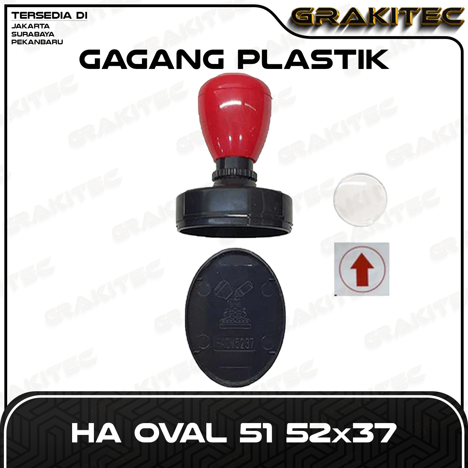 Gagang Stempel Flash HA Bulat Oval Grafika Kita