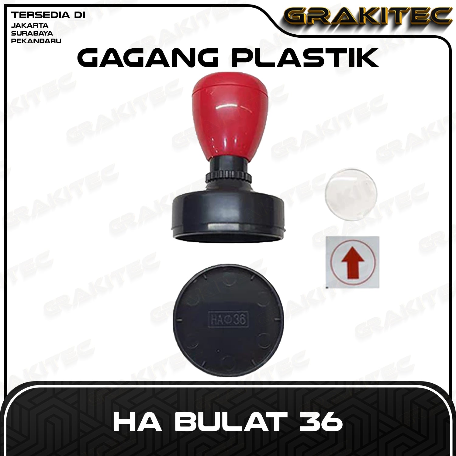 Gagang Stempel Flash HA Bulat Oval Grafika Kita