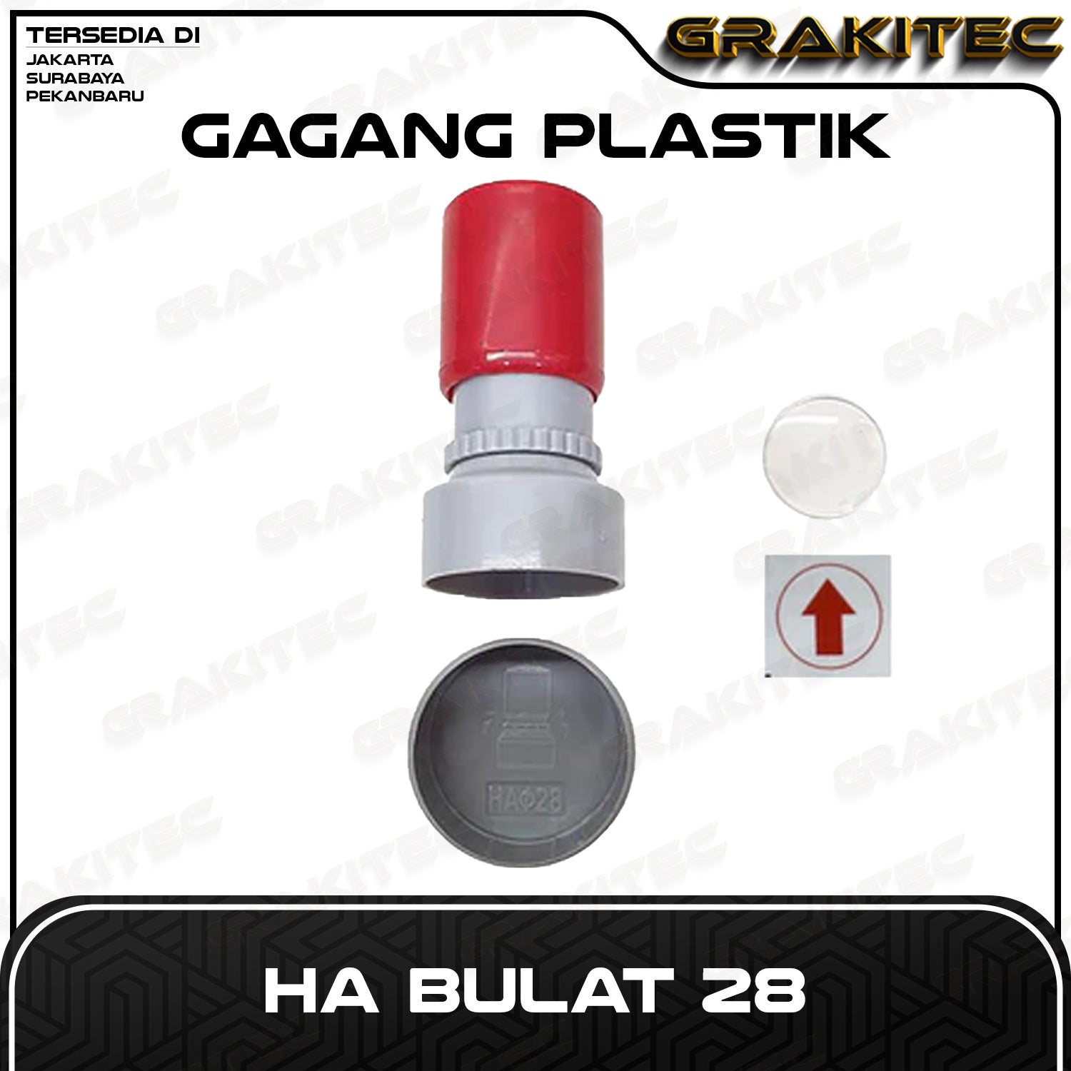 Gagang Stempel Flash HA Bulat Oval Grafika Kita
