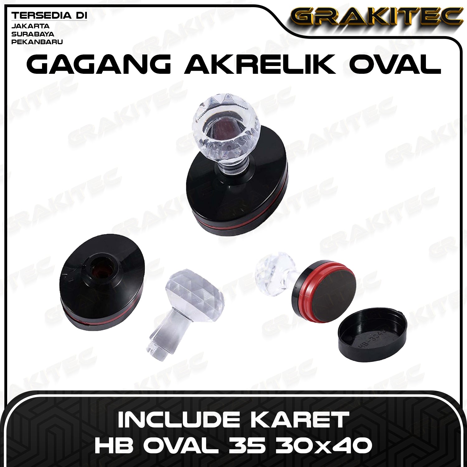 Gagang Stempel Flash Akrelik Include Karet HB 40 42 Oval 35 Petak 2050 3060