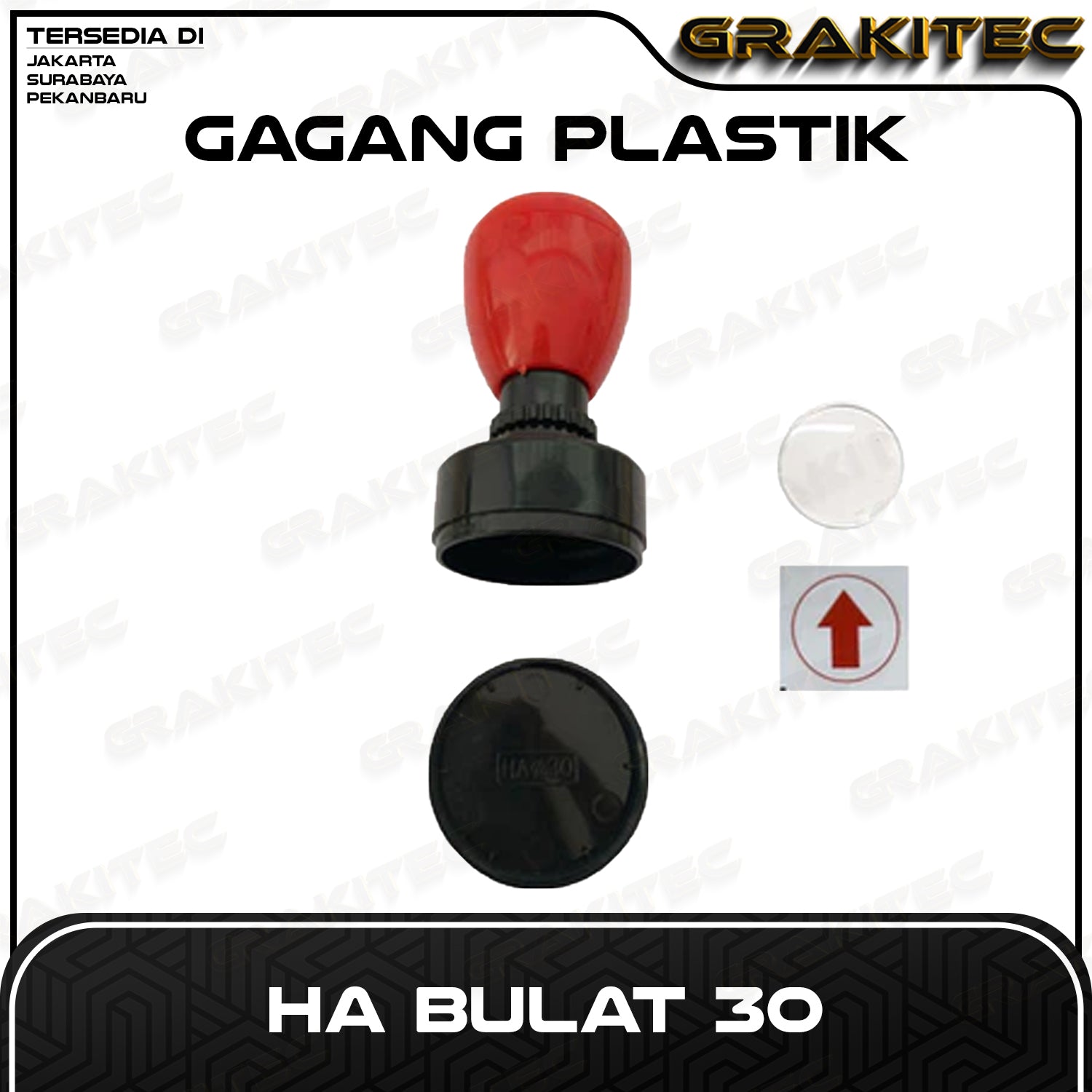 Gagang Stempel Flash HA Bulat Oval Grafika Kita