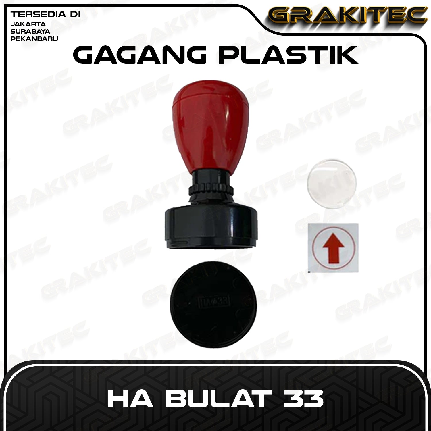 Gagang Stempel Flash HA Bulat Oval Grafika Kita