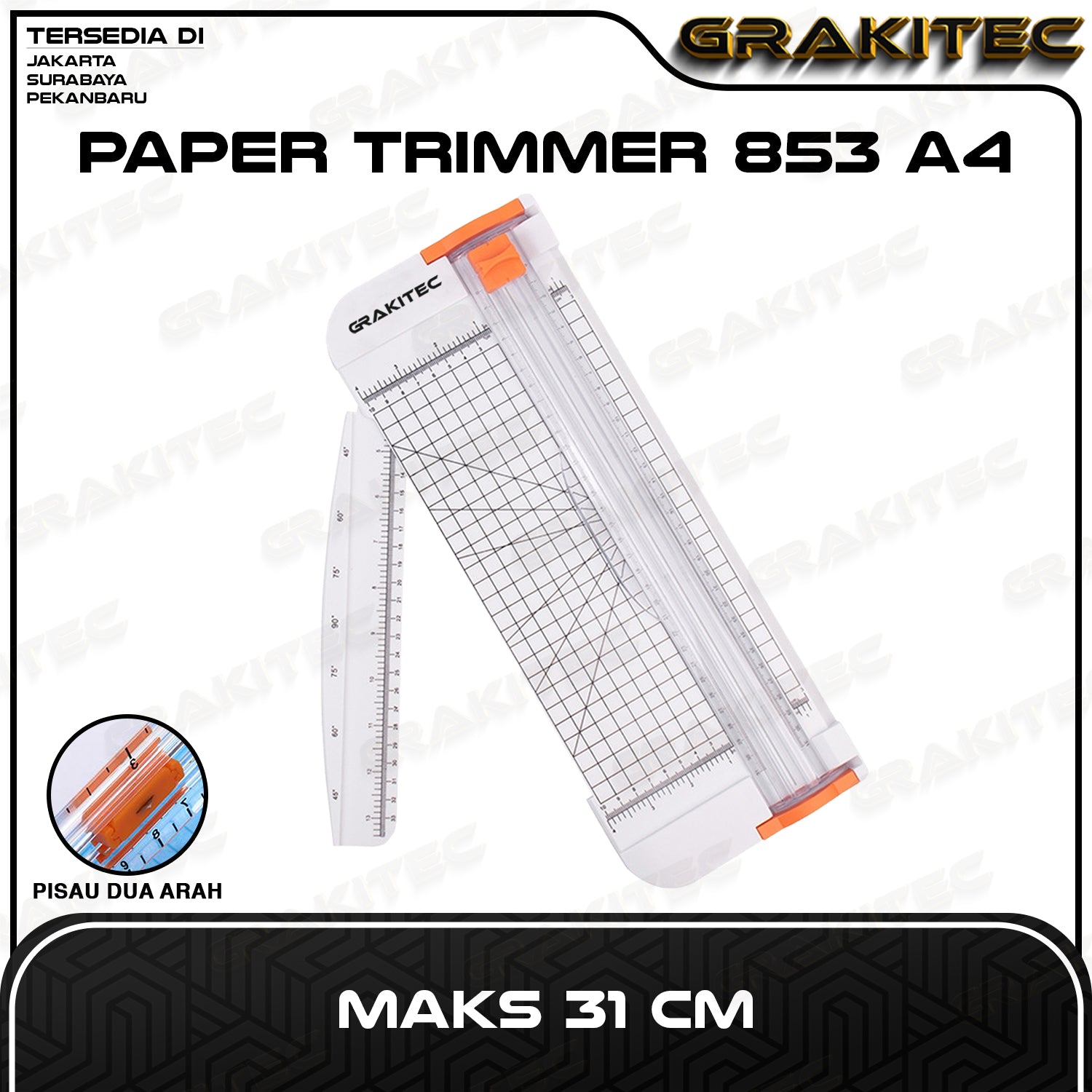 Paper Trimmer A4 Maks 31 CM/ Pemotong Kertas PC-1637 853 A4 GRAKITEC