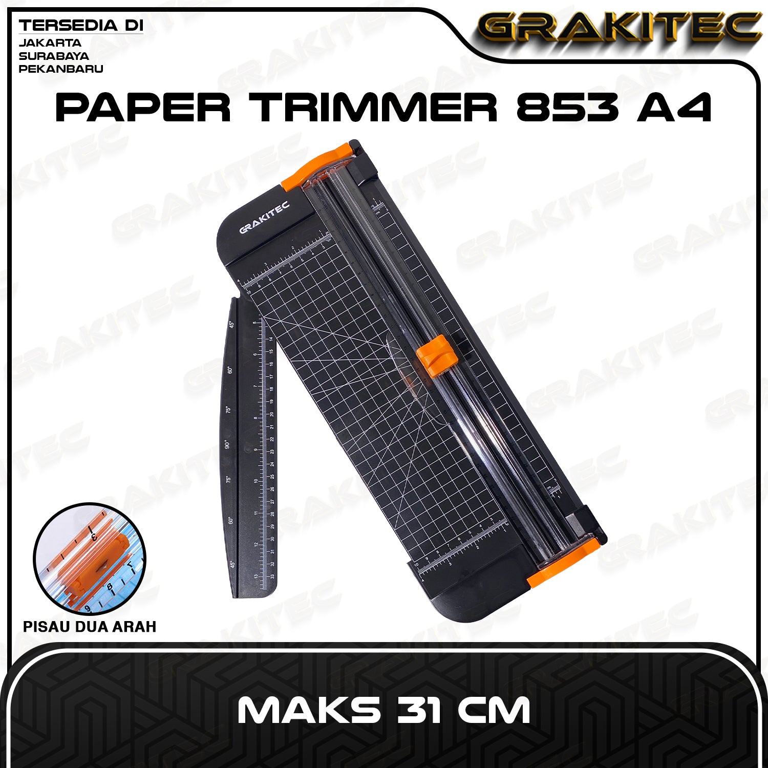 Paper Trimmer A4 Maks 31 CM/ Pemotong Kertas PC-1637 853 A4 GRAKITEC