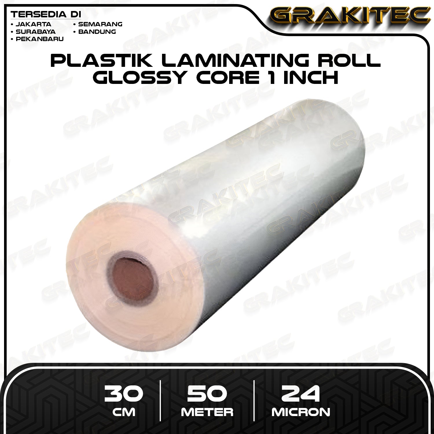 Plastik Laminating Roll Glossy 30cm x 50m x 24 Mic