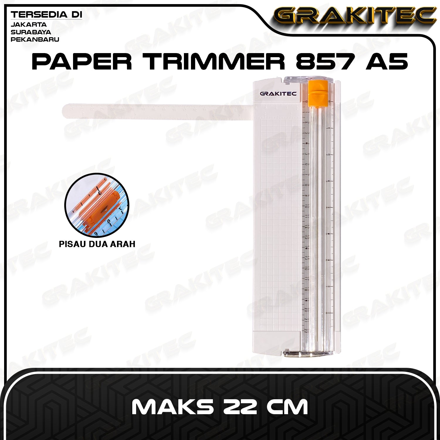 Alat Pemotong Kertas A5 / Paper Cutter / Paper Trimmer 857 A5 GRAKITEC Maks 22 CM