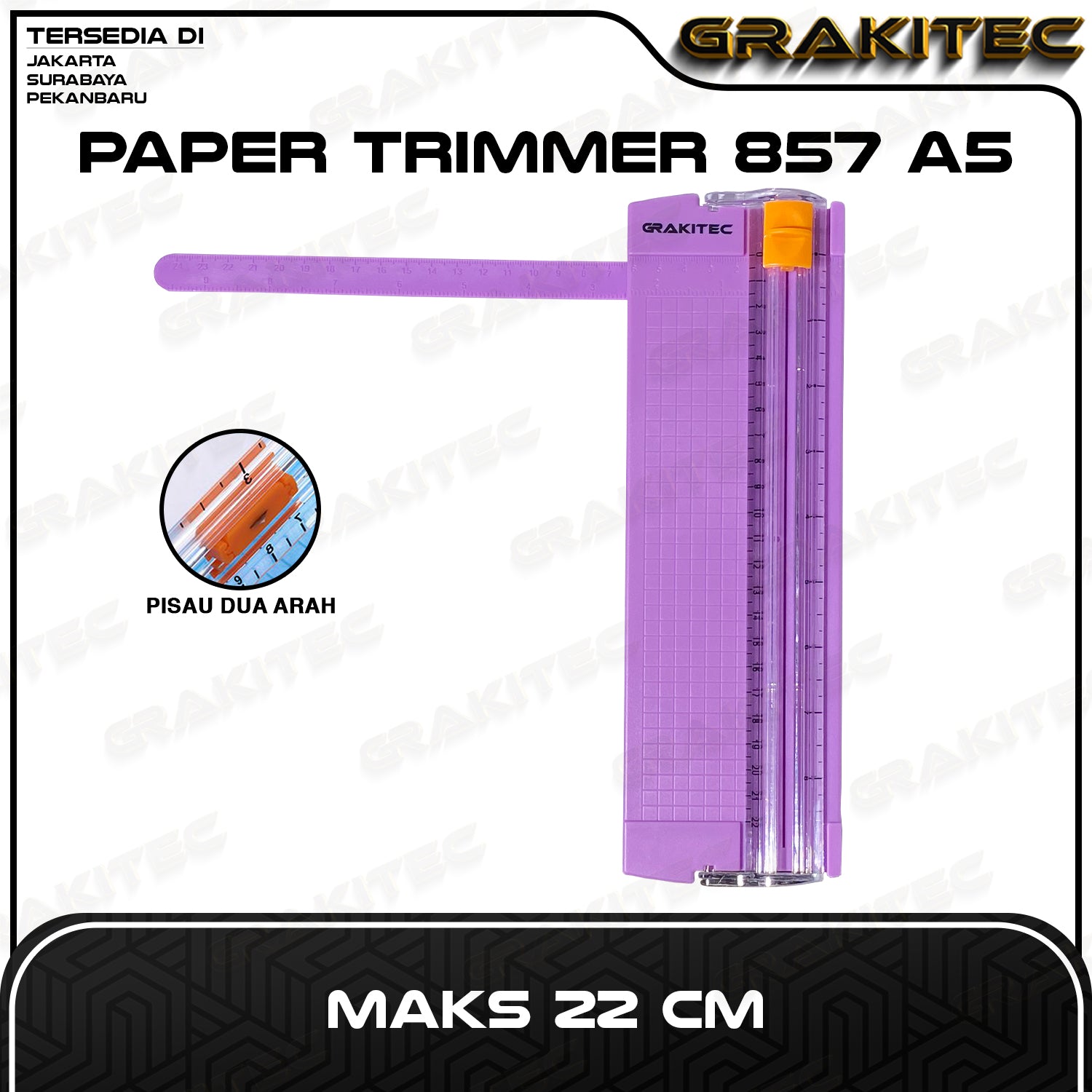 Alat Pemotong Kertas A5 / Paper Cutter / Paper Trimmer 857 A5 GRAKITEC Maks 22 CM