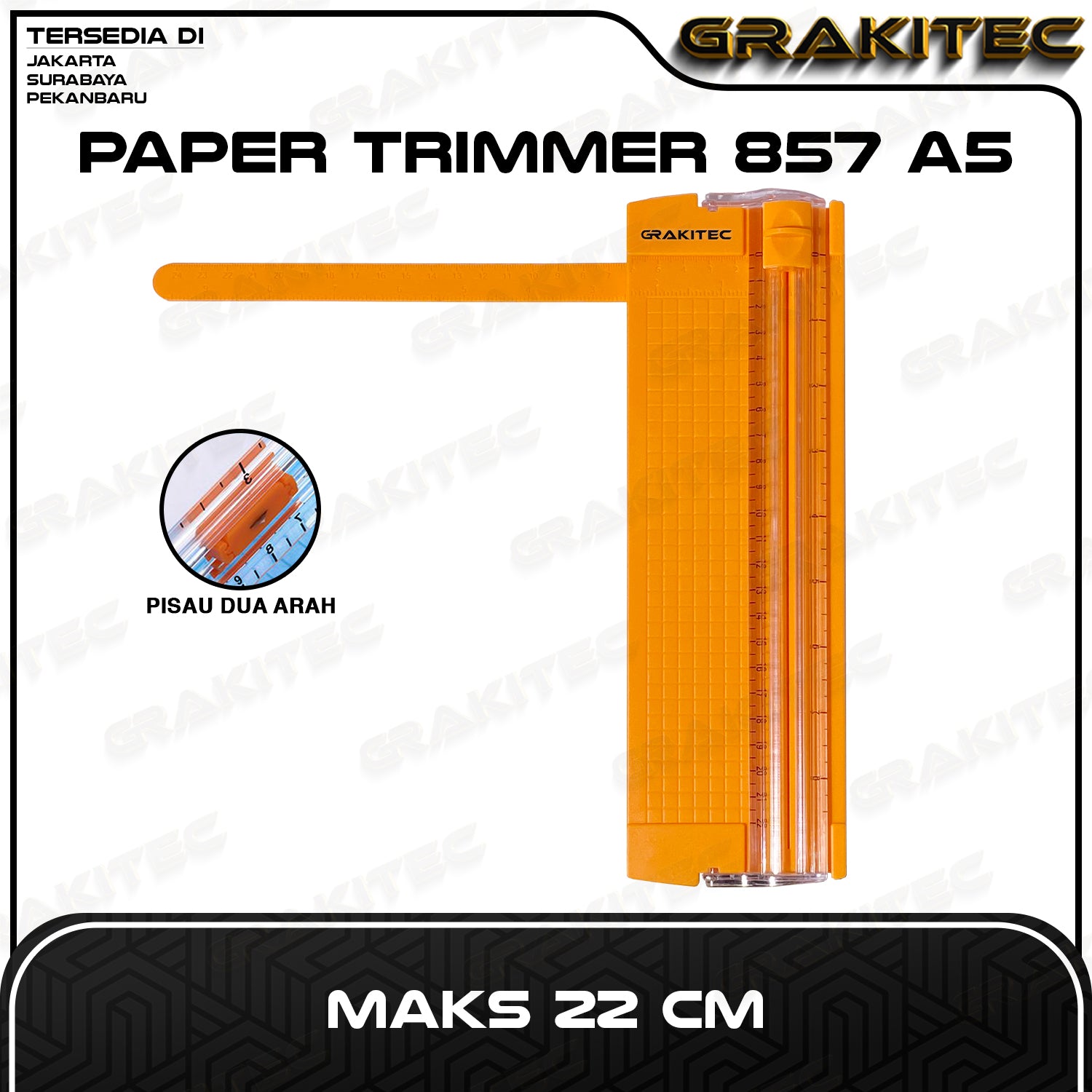 Alat Pemotong Kertas A5 / Paper Cutter / Paper Trimmer 857 A5 GRAKITEC Maks 22 CM