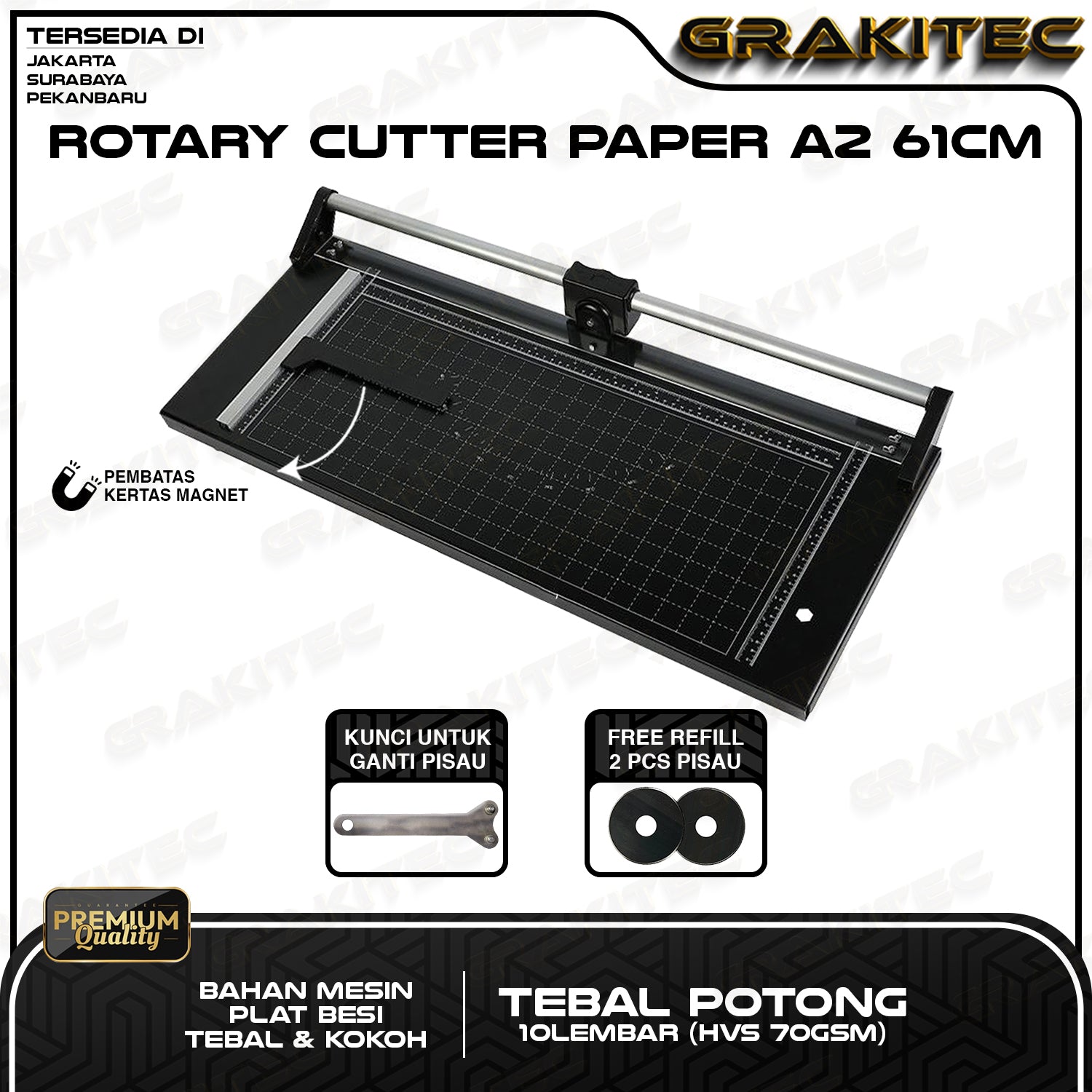 Rotary Paper Cutter Trimmer A4/A2/A1/121 CM - Alat Potong / Pemotong kertas Hvs, Kertas foto Photo glossy, Sticker, Art Paper, Pas Photo