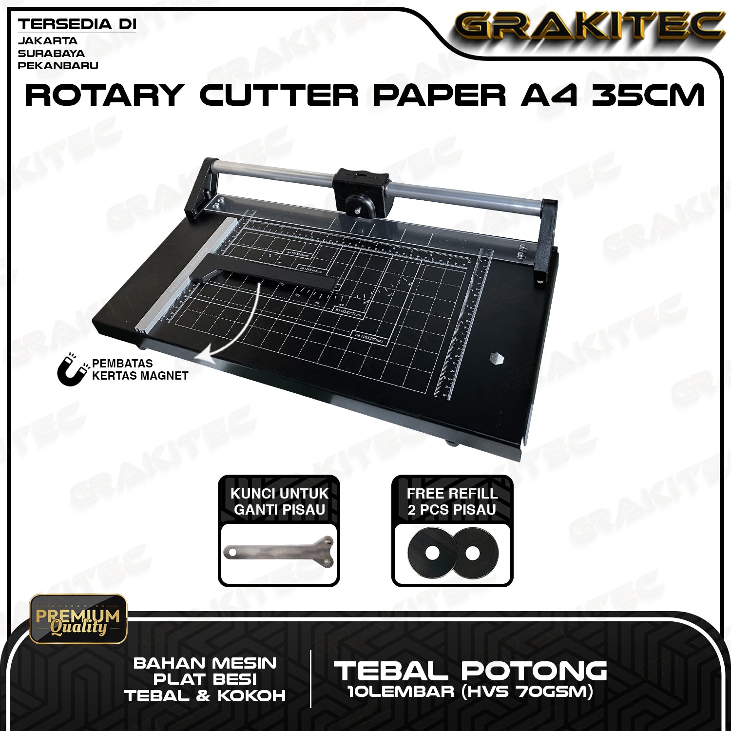 Rotary Paper Cutter Trimmer A4/A2/A1/121 CM - Alat Potong / Pemotong kertas Hvs, Kertas foto Photo glossy, Sticker, Art Paper, Pas Photo