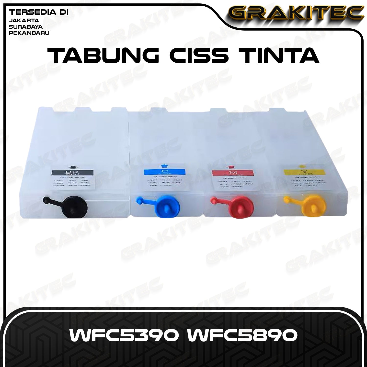 Tabung Tinta CISS EPSON WFC5390 WFC 5890 Tanpa Chip