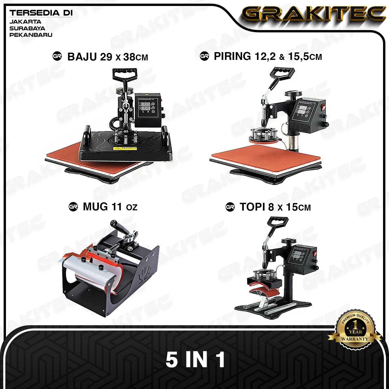 Mesin Press Sablon Kaos Swing 29x38 600 Watt Multifungsi  Combo All in One 3in1, 5in1, 9in1 Sliding - Kaos, Mug, Topi, dan Piring