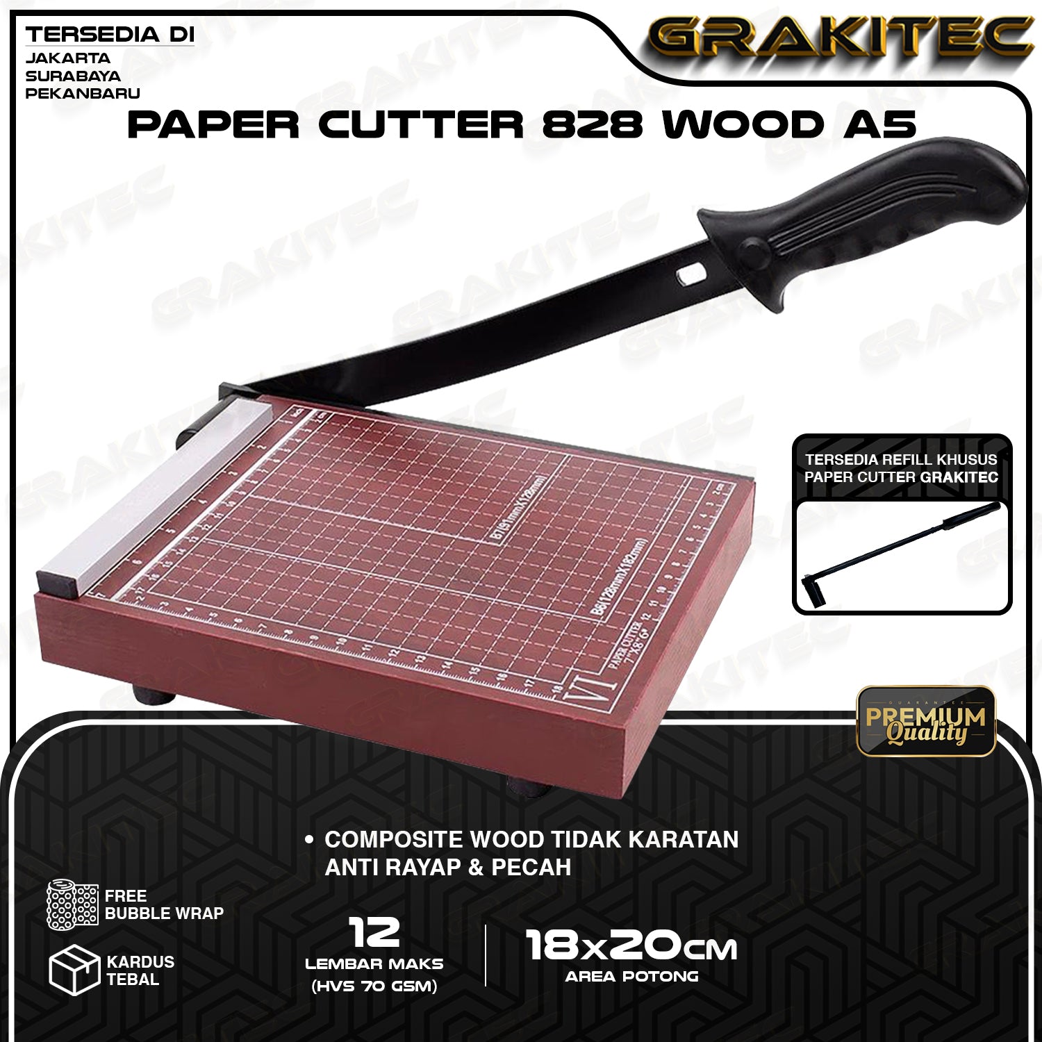 Paper Cutter Mini A5 Alat Potong Kertas HVS, Sticker, Dos, PVC ID Card, Yellow Board, Art Paper, Vinyl. Bontax Camel, Kertas