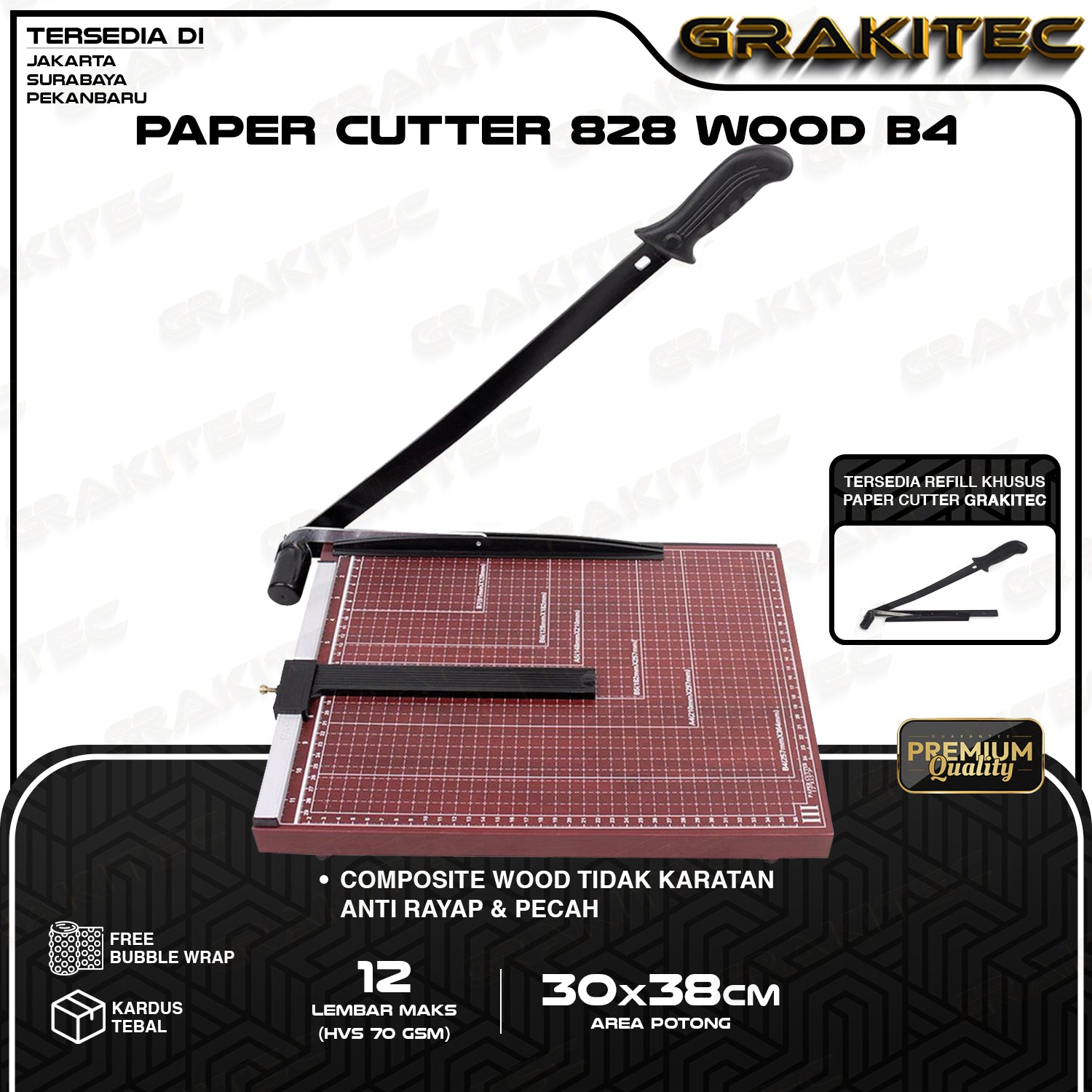 Paper Cutter B4 Lebih Besar Dari F4 ( Alat Potong Kertas ) Pemotong Kertas Alat Potong Kertas HVS, Sticker, Dos, PVC ID Card, Yellow Board, Art Paper, Vinyl, Bontax, Camel, Kertas Foto