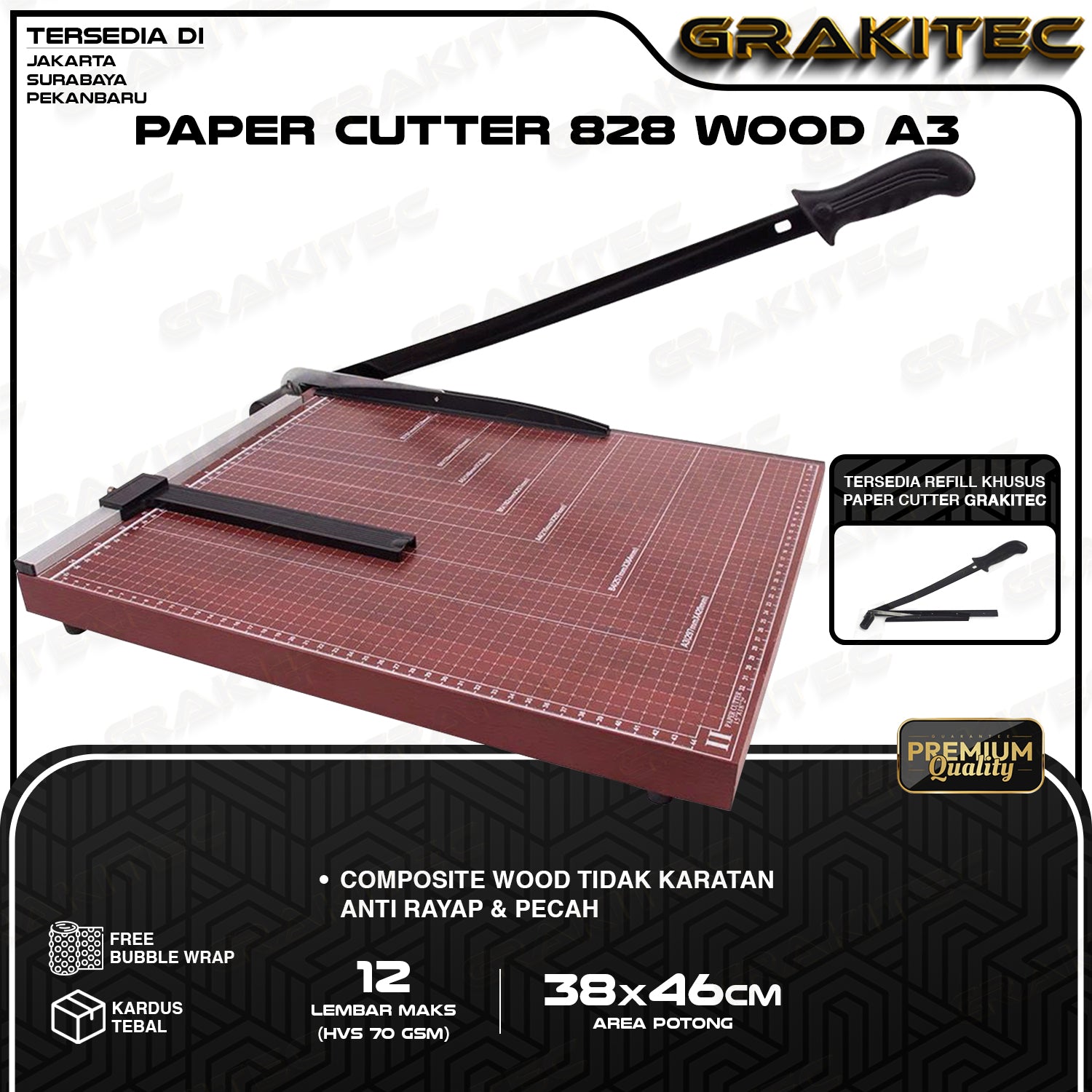 Paper Cutter A3 Alat Potong Kertas HVS, Sticker, Dos, PVC ID Card, Yellow Board, Art Paper, Camel, Kertas Foto