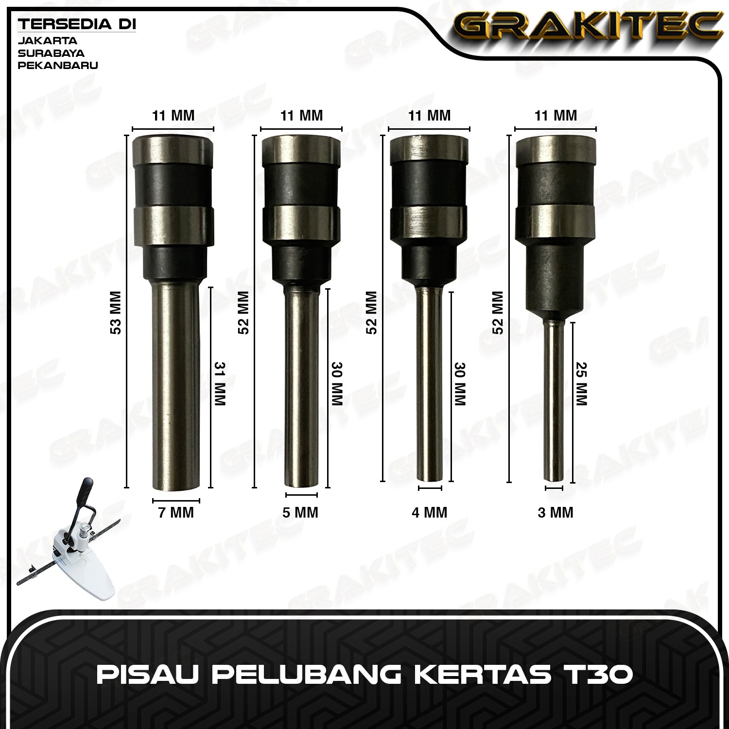 Refill Pisau Pelubang Kertas T30 & Alas GRAKITEC
