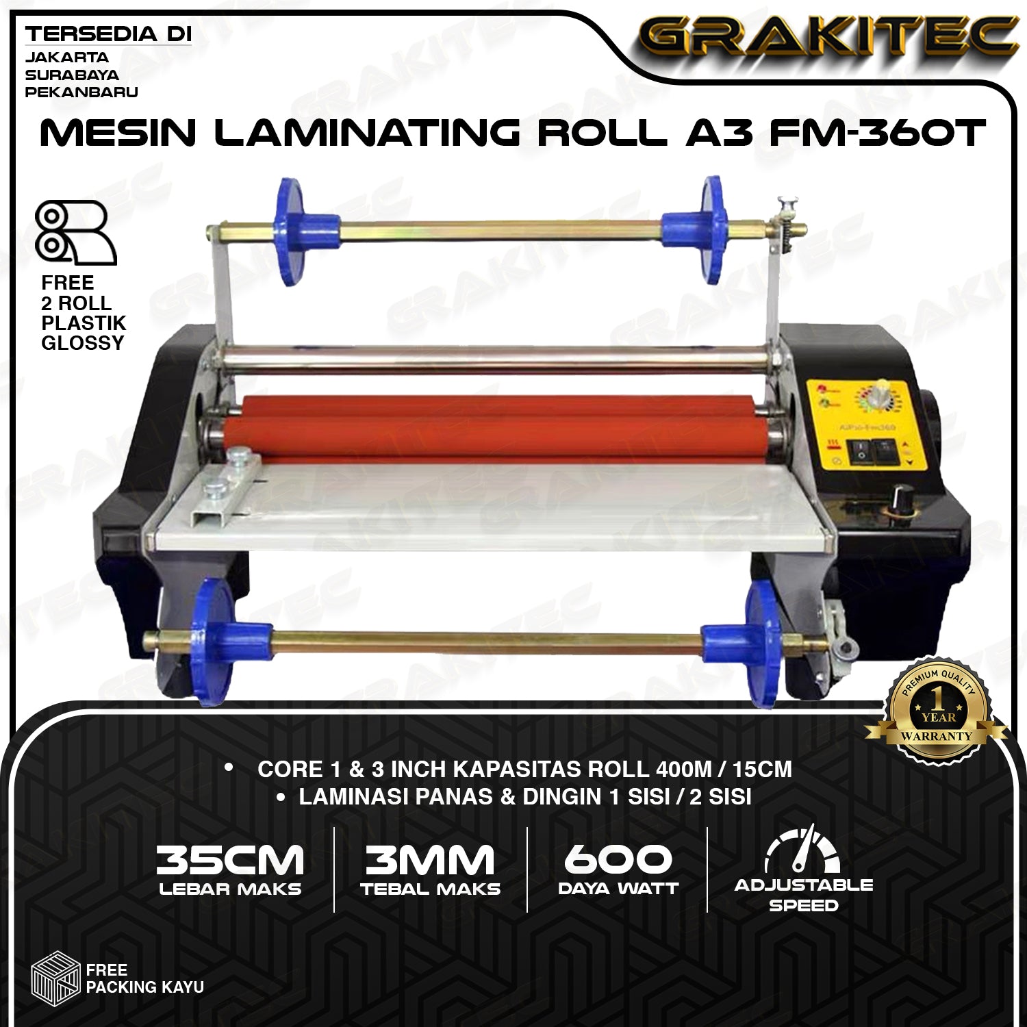 Mesin Laminasi Roll/Mesin Laminating Roll A3 GK360J - GK 360T