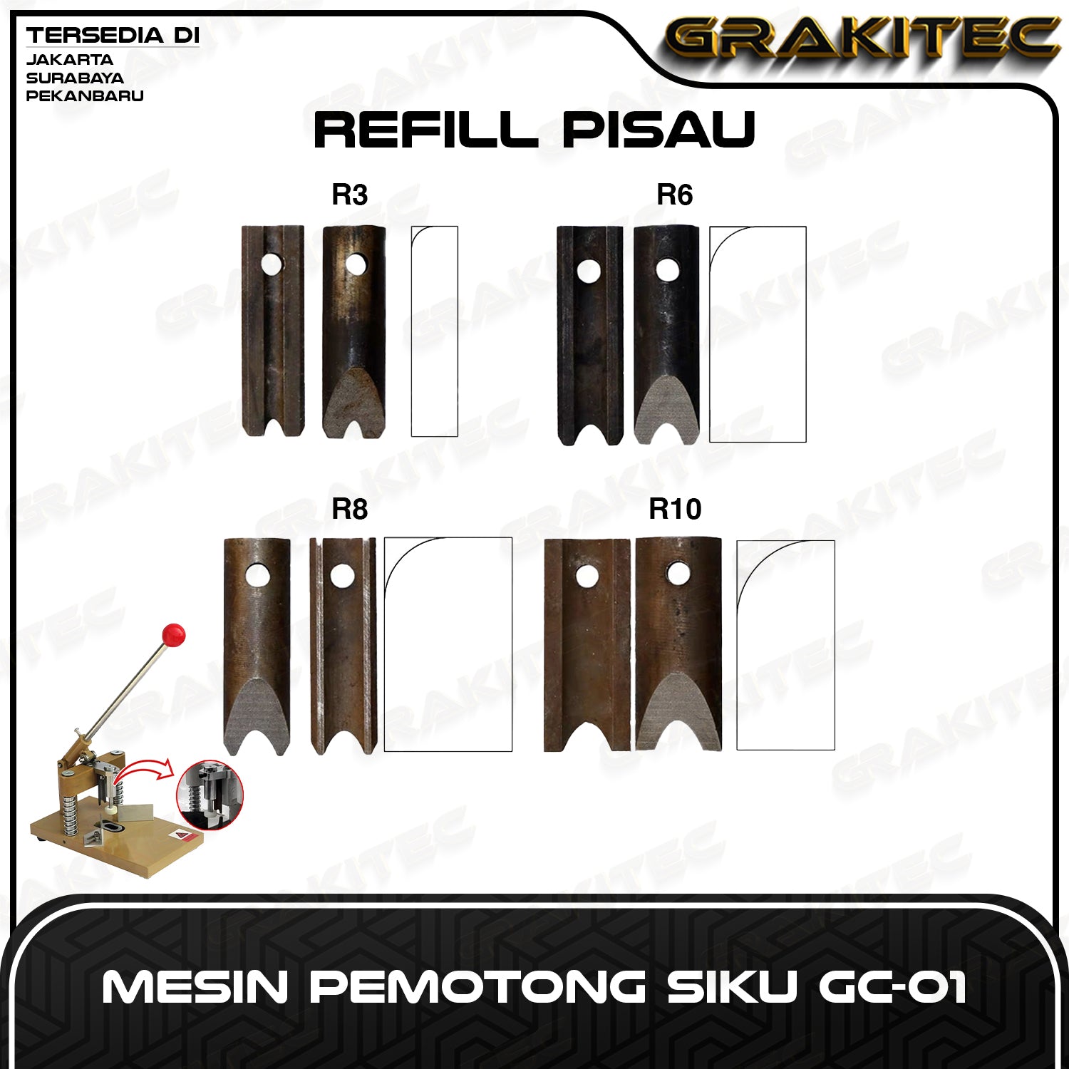 Refill Pisau Mesin Potong Siku Round Corner RC 02 & GC 01