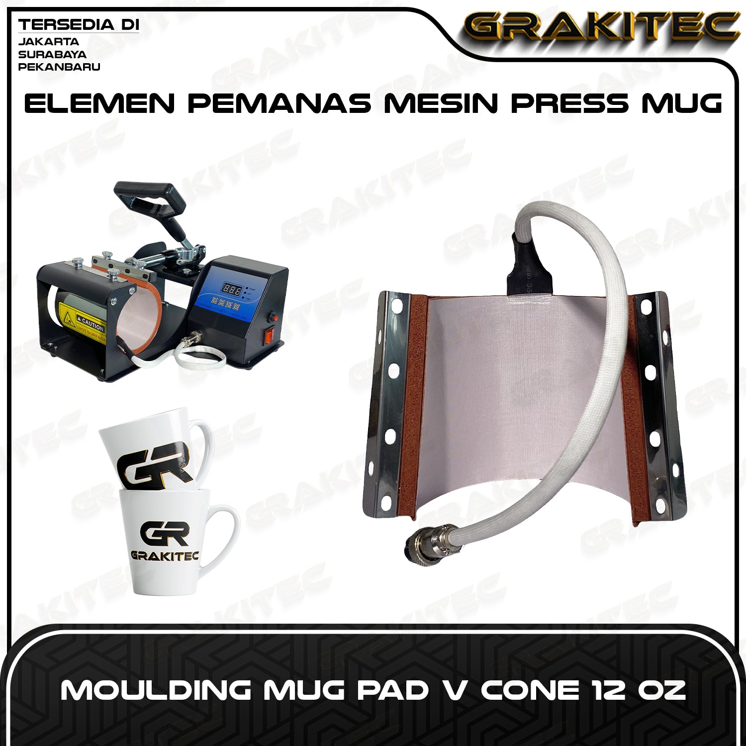 ELEMEN PANAS PAD SPAREPART MESIN HEAT PRESS GRAKITEC