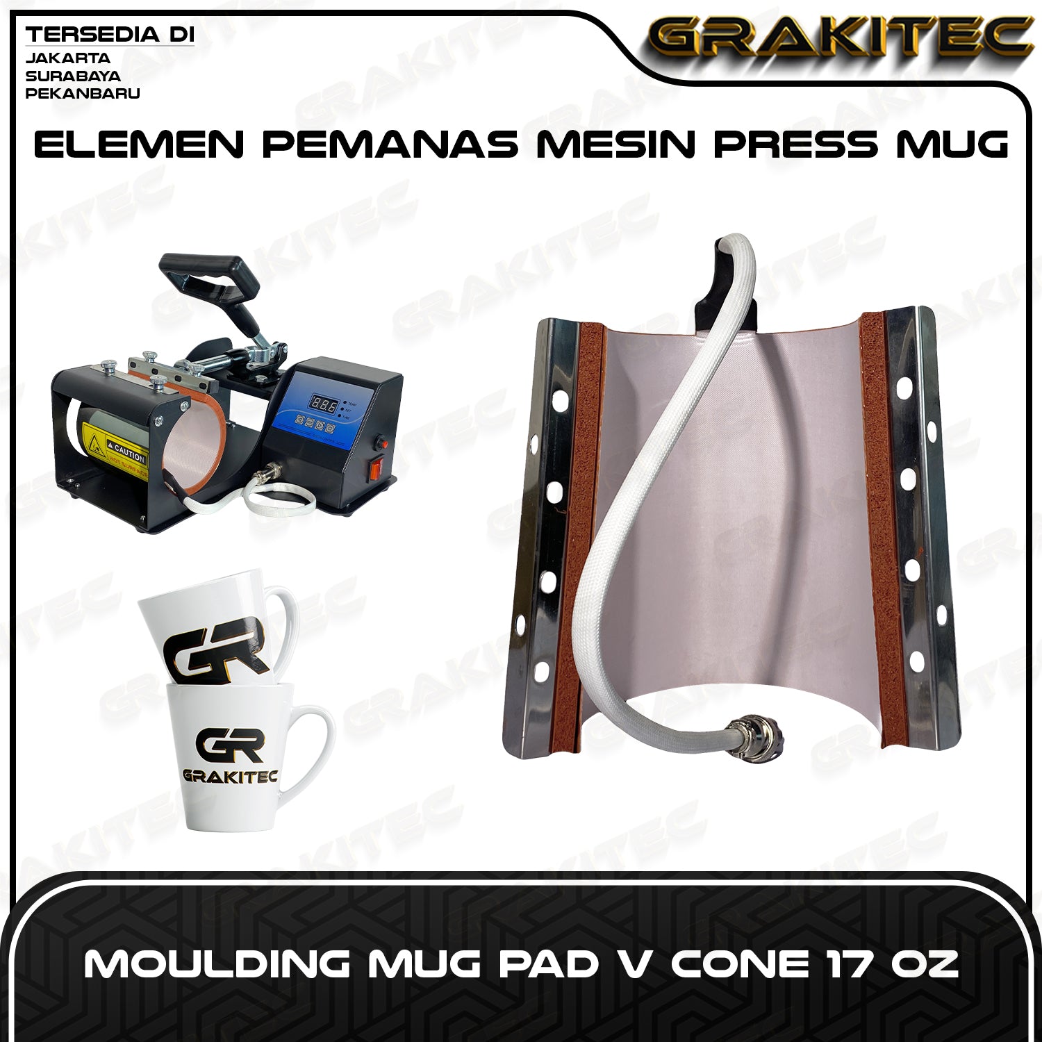ELEMEN PANAS PAD SPAREPART MESIN HEAT PRESS GRAKITEC