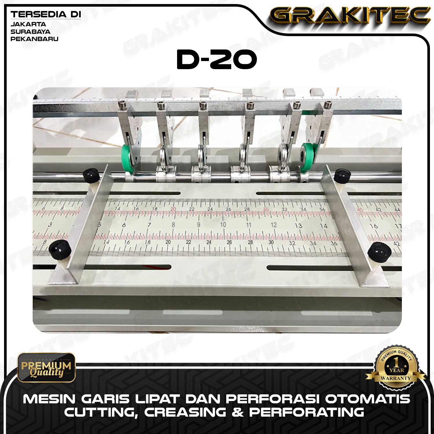 Mesin Electric Cutting, Creasing & Perforating ( Mesin Pembuat Lipatan, Garis Putus Putus ) Grakitec