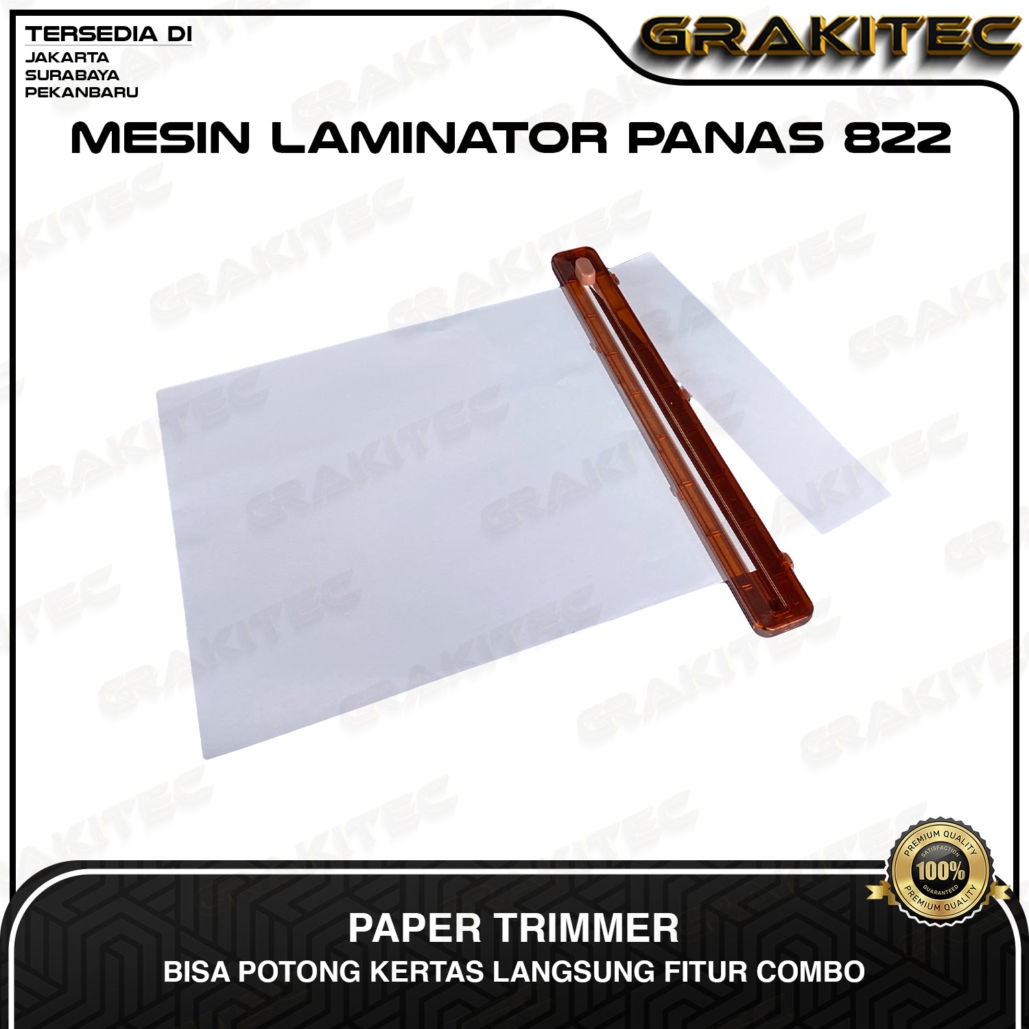 Mesin Laminating A4/F4 4in1 (230mm) 821/822/825 Fitur Combo Laminating + Paper Trimmer + Emergency Button