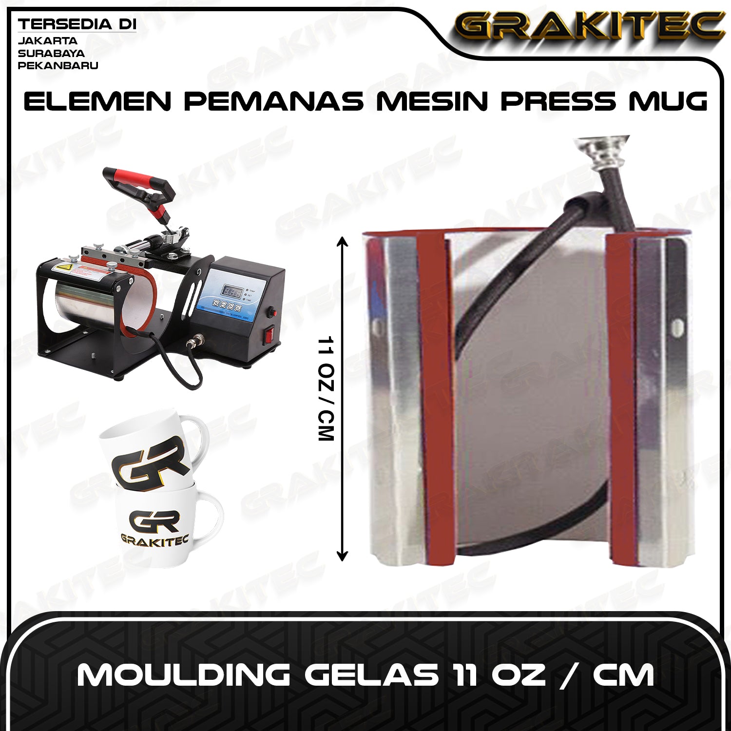 ELEMEN PANAS PAD SPAREPART MESIN HEAT PRESS GRAKITEC